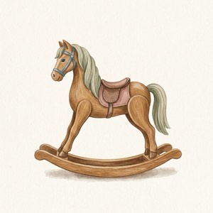 A painted rocking horse