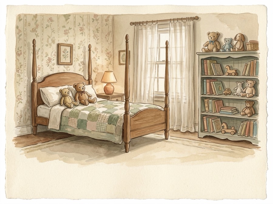 Painted backdrop: a child’s room